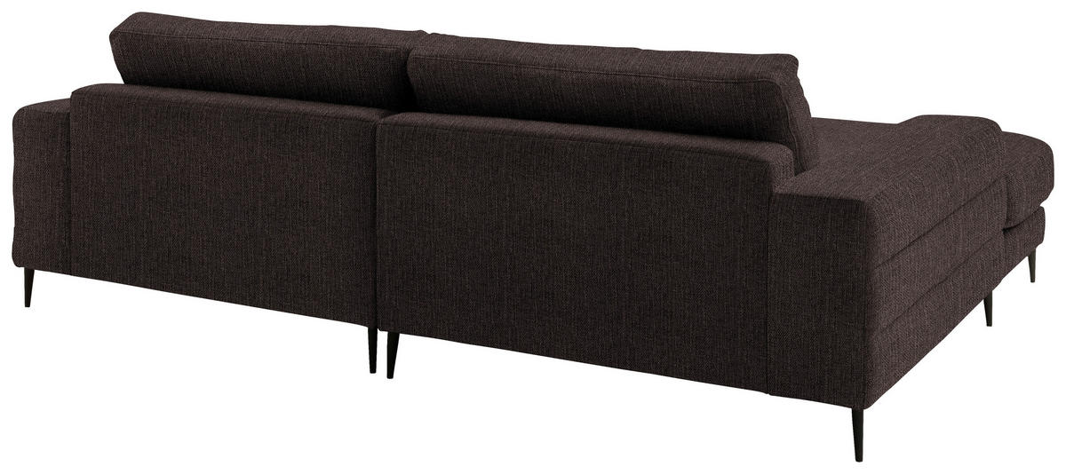 ECKSOFA in Flachgewebe Mokka  - Schwarz/Mokka, Design, Textil/Metall (177/253cm) - Dieter Knoll