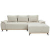 ECKSOFA in Chenille Creme  - Creme/Schwarz, MODERN, Textil/Metall (262/168cm) - home24