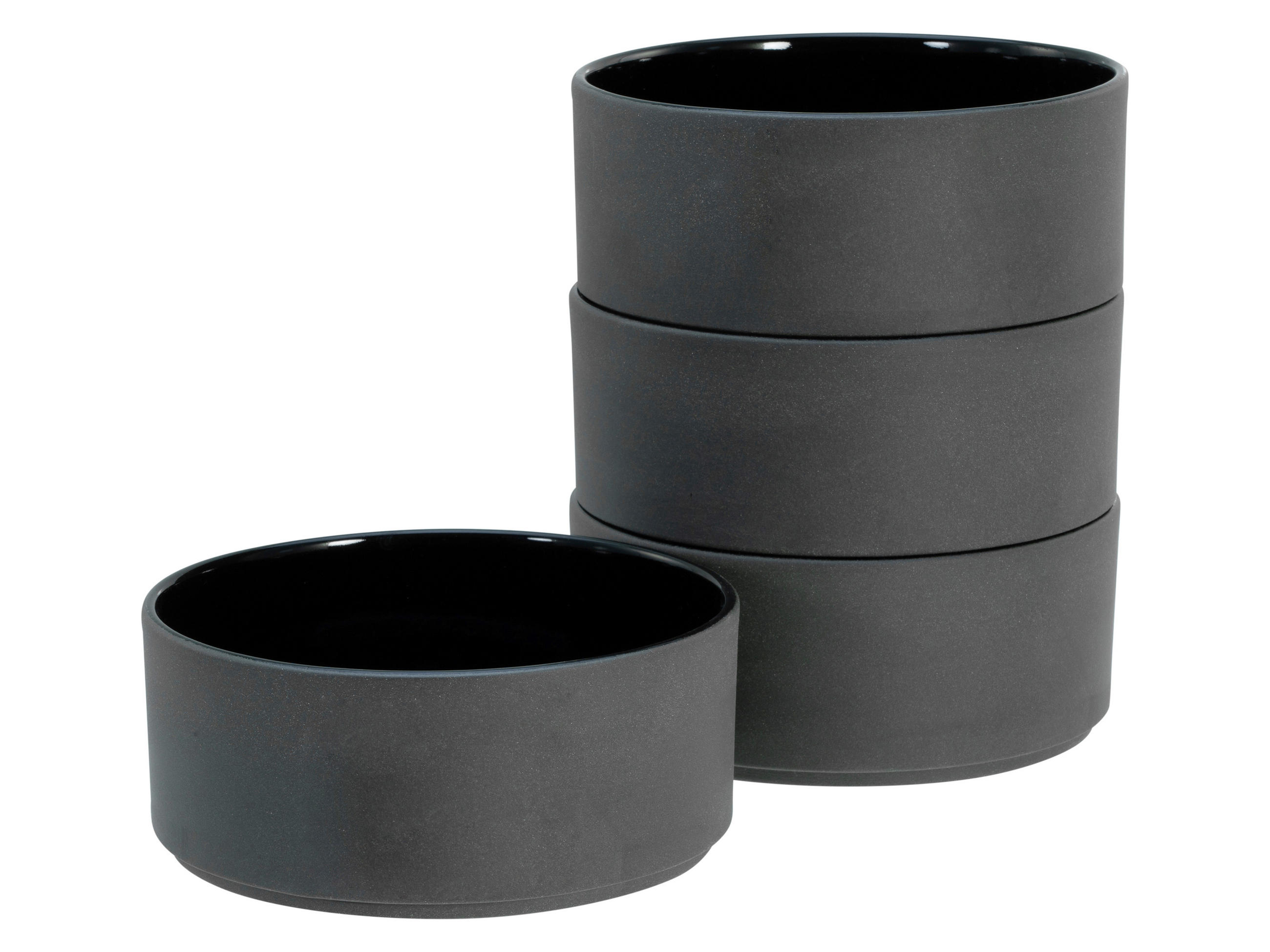 MÜSLISCHALENSET Futuro  - Schwarz, Basics, Keramik (14/14/6cm) - Creatable