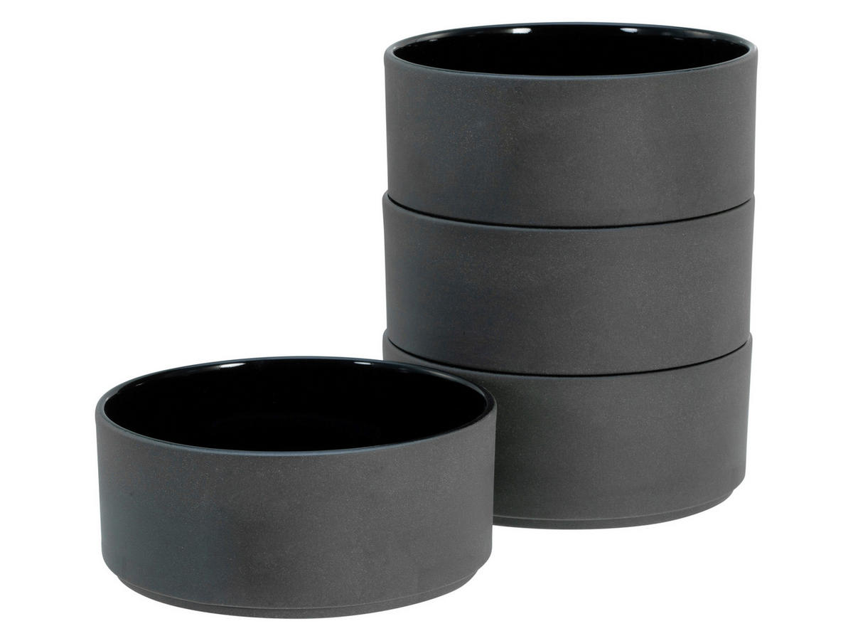 MÜSLISCHALENSET Futuro 4-teilig 14 cm  - Schwarz, Basics, Keramik (14cm) - Creatable