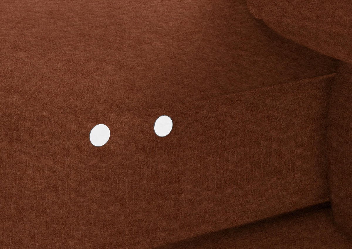 ECKSOFA in Velours Kupferfarben  - Schwarz/Kupferfarben, Design, Textil/Metall (310/180cm) - Dieter Knoll