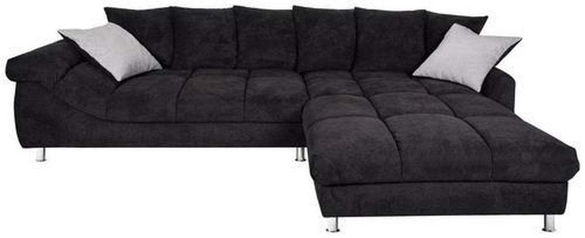 ECKSOFA Grau, Schwarz Webstoff von CARRYHOME