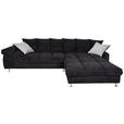 ECKSOFA in Webstoff Grau, Schwarz  - Schwarz/Grau, Design, Textil/Metall (337/228cm) - Carryhome