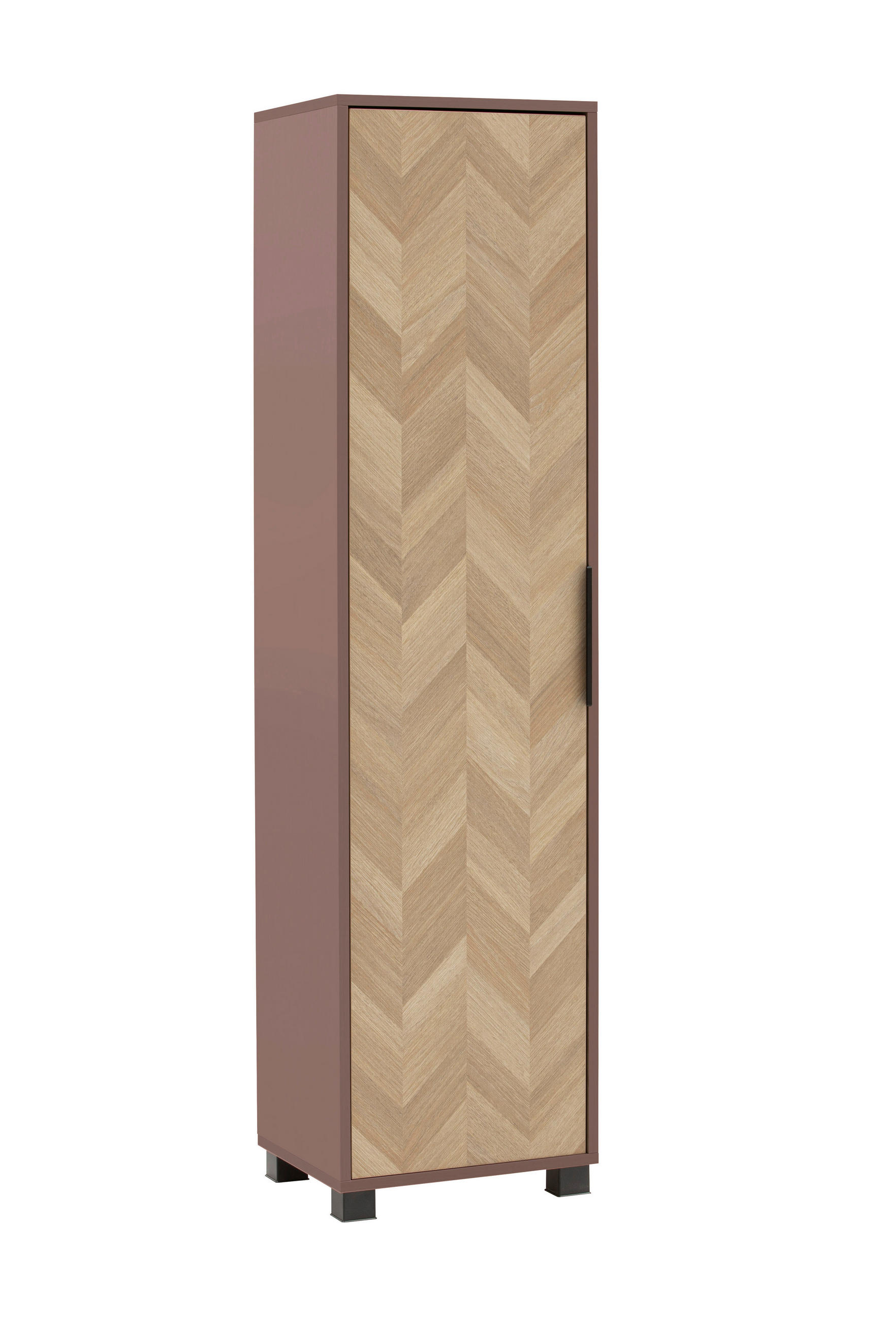 HOCHSCHRANK 40,3/157,8/33,05 cm  - Eichefarben/Lila, Natur, Holzwerkstoff/Kunststoff (40,3/157,8/33,05cm)