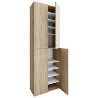 SCHUHSCHRANK Lona 70/220/40 cm  - Silberfarben/Schwarz, Design, Holzwerkstoff/Kunststoff (70/220/40cm) - MID.YOU