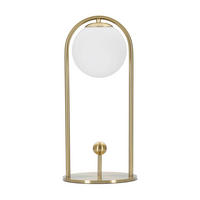 TISCHLEUCHTE - Goldfarben/Weiß, Basics, Glas/Metall (18/40/18cm)