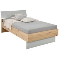 KREVET   120/200 cm   siva, boje hrasta  - siva/boje hrasta, Moderno, drvni materijal (120/200cm) - Xora