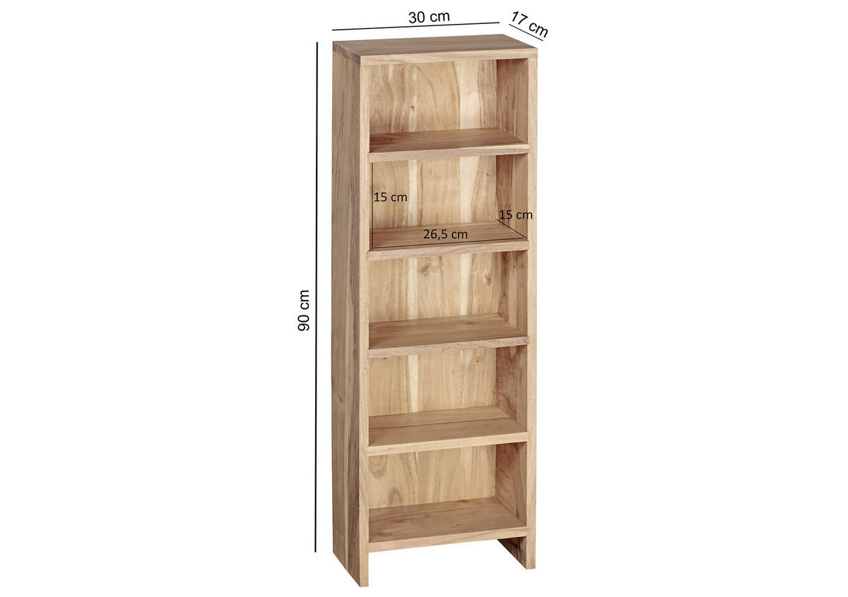 CD-REGAL - Akaziefarben, Modern, Holz (30/90/17cm) - MID.YOU