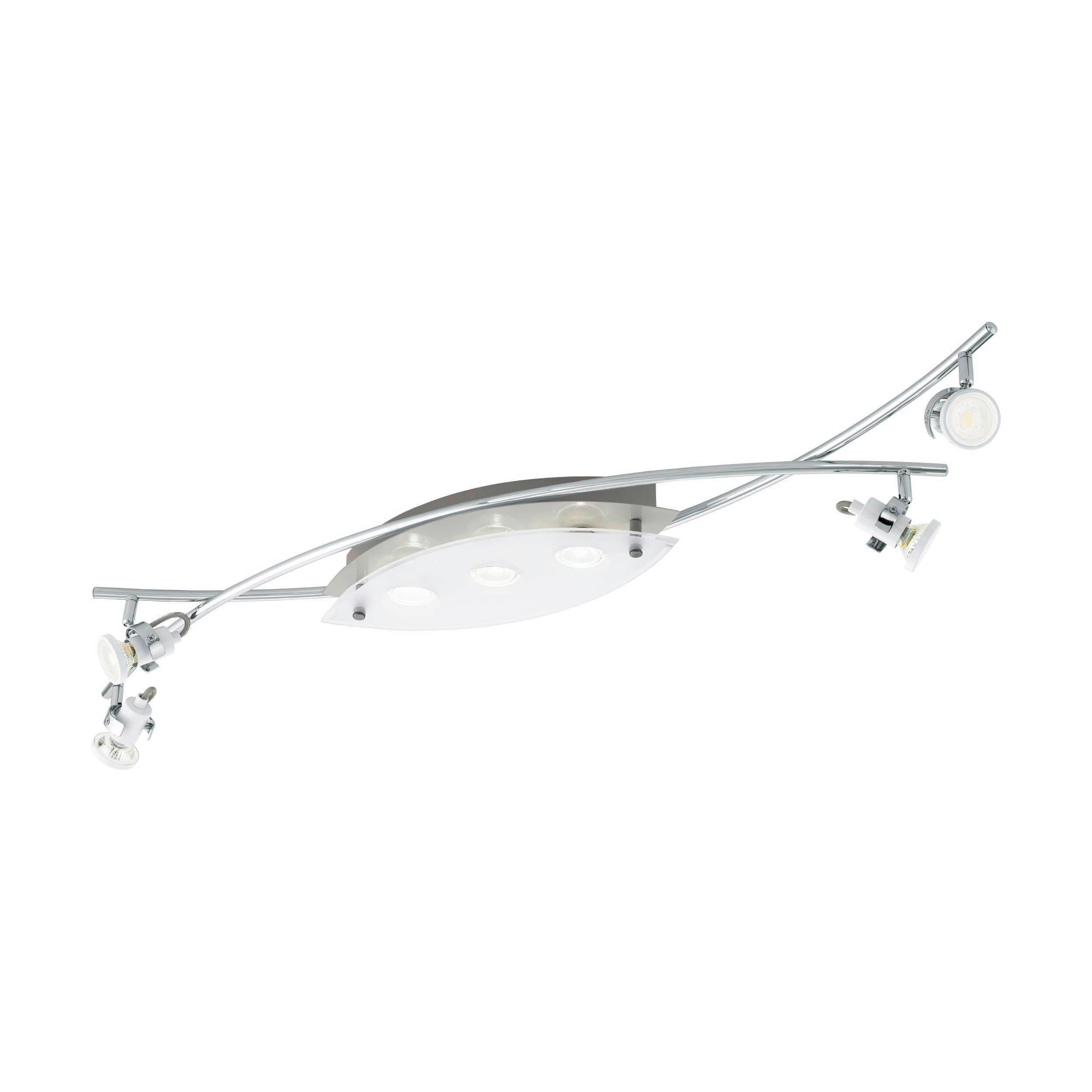 DECKENSTRAHLER 112/25,5/10 cm   - Chromfarben/Weiß, Basics, Glas/Metall (112/25,5/10cm) - Eglo