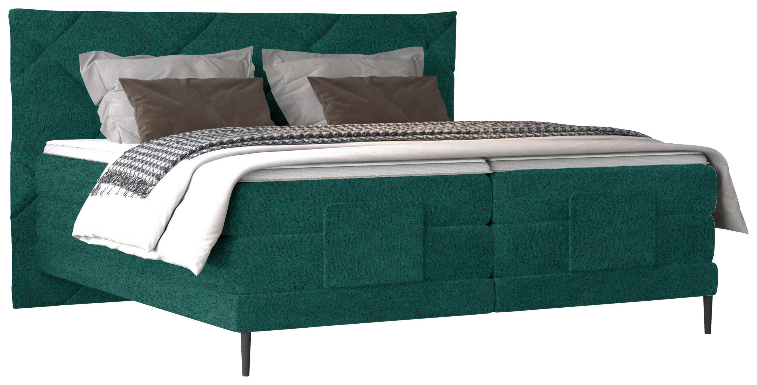 BOXSPRINGBETT 180/200 cm  in Grün  - Schwarz/Grün, Konventionell, Textil/Metall (180/200cm) - Esposa