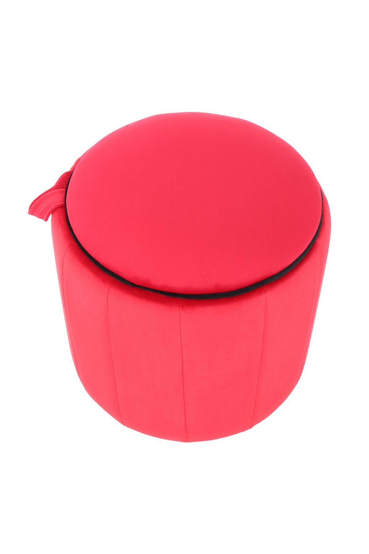 HOCKER Samt Rot  - Rot, Design, Textil (43/42/43cm) - Kayoom