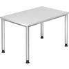SCHREIBTISCH 120/80/68-76 cm  in Silberfarben, Weiß  - Silberfarben/Weiß, KONVENTIONELL, Holzwerkstoff/Metall (120/80/68-76cm) - Venda