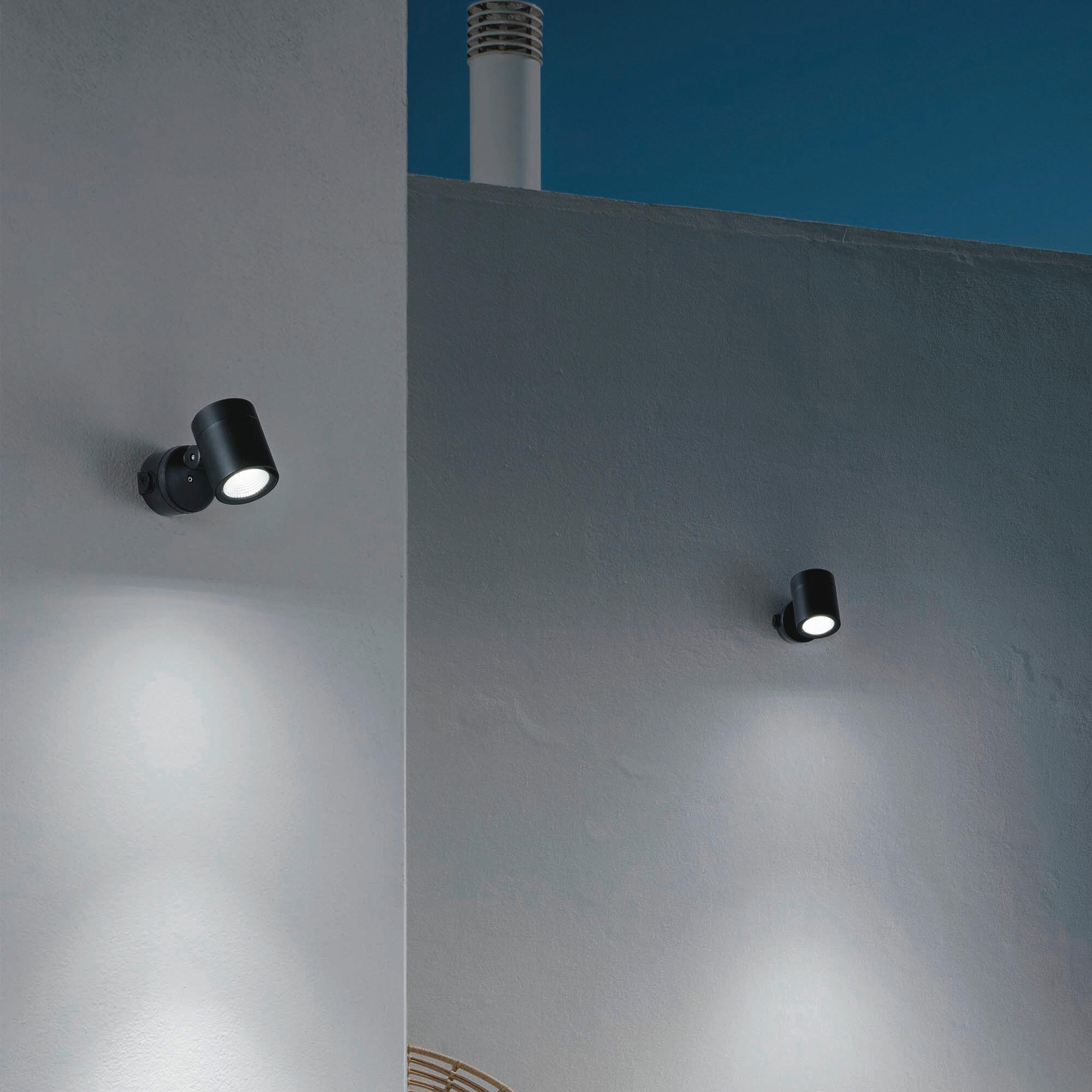 LED-WANDLEUCHTE 8,4/10,2/18,4 cm   - Schwarz, Basics, Metall (8,4/10,2/18,4cm) - Ideal Lux