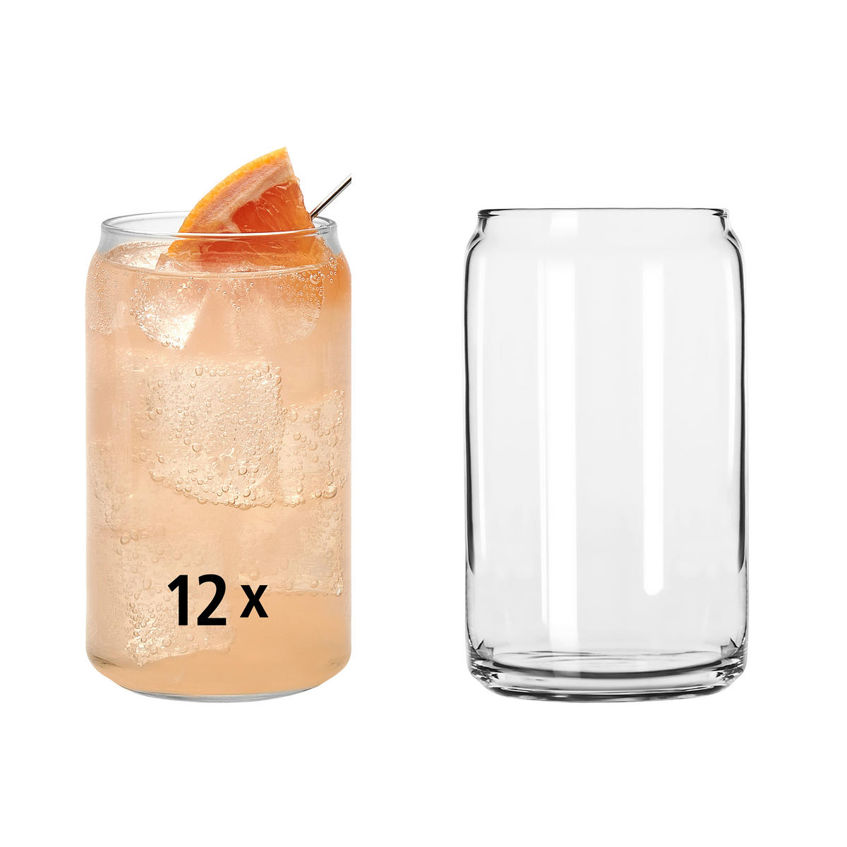 GLÄSERSET GLASS CANS  12-teilig  - Klar, Basics, Glas (7,5/13,5cm)