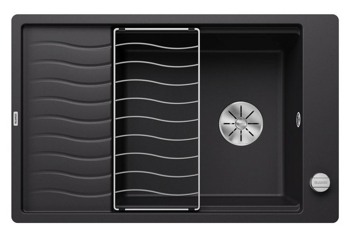 SPÜLE Elon  - Schwarz, Basics, Stein (77/19/49cm) - Blanco