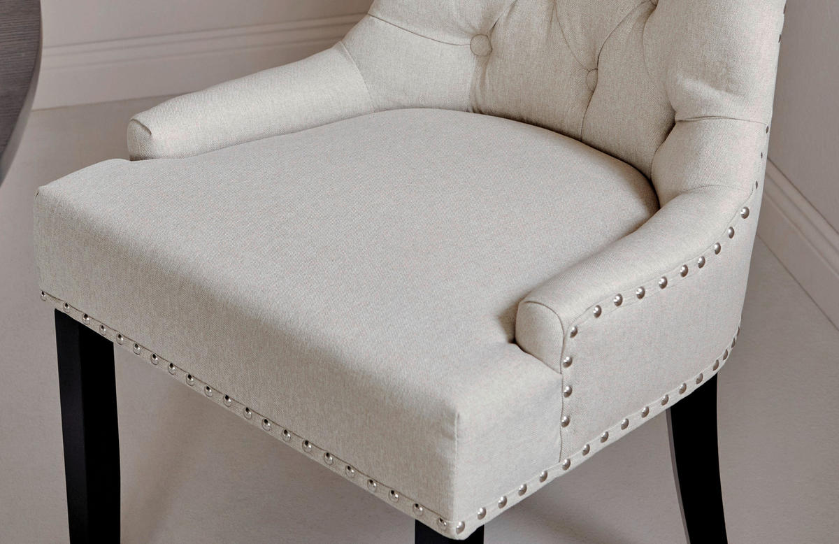 STUHL  in Webstoff  - Beige/Schwarz, Modern, Holz/Textil (56/62,5/91cm) - Livetastic