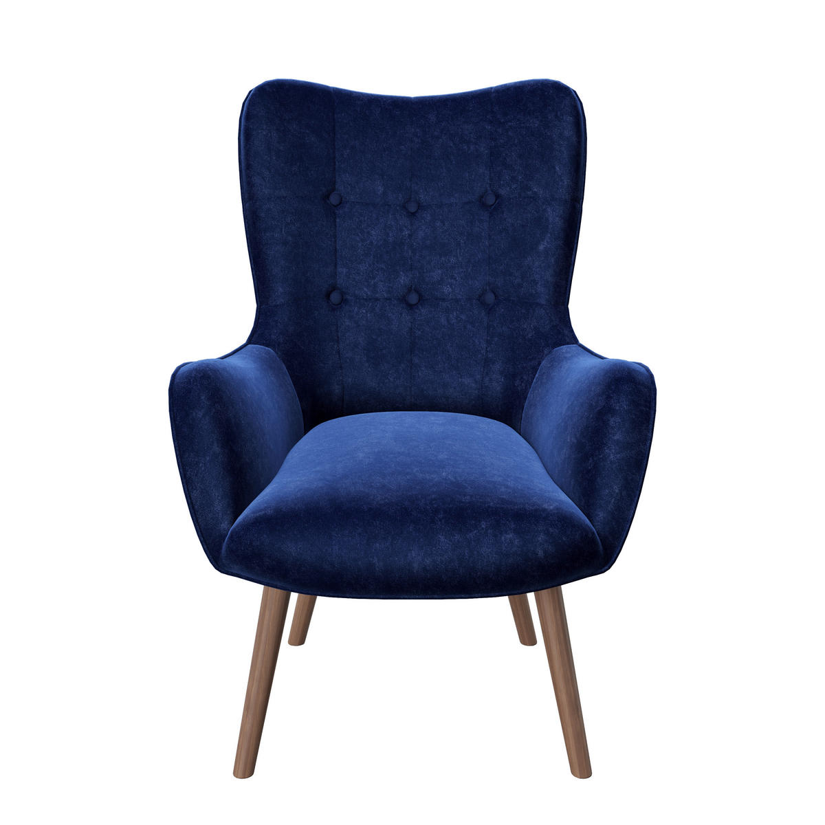 FOTELJ Z OPORO ZA GLAVO,  modra tekstil - modra/rjava, Konvencionalno, tekstil/les (68/99/77cm) - Playboy