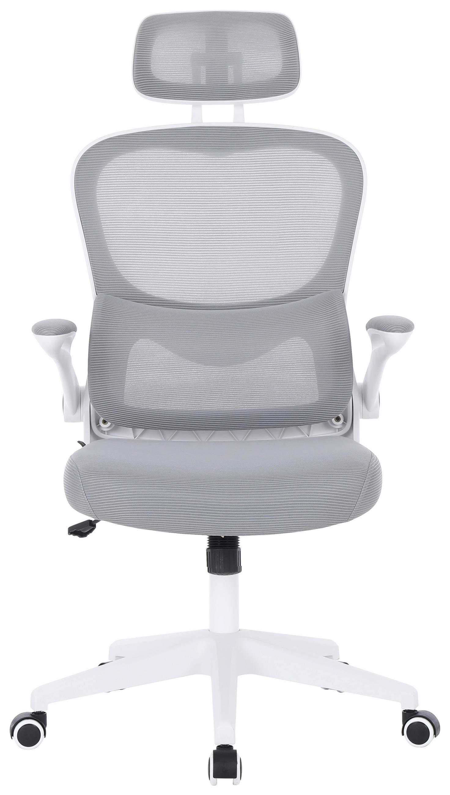 STOLICA OKRETNA siva, bijela metal, plastika, tekstil - bijela/siva, Konvencionalno, metal/tekstil (63,5/122-132/66cm) - Carryhome