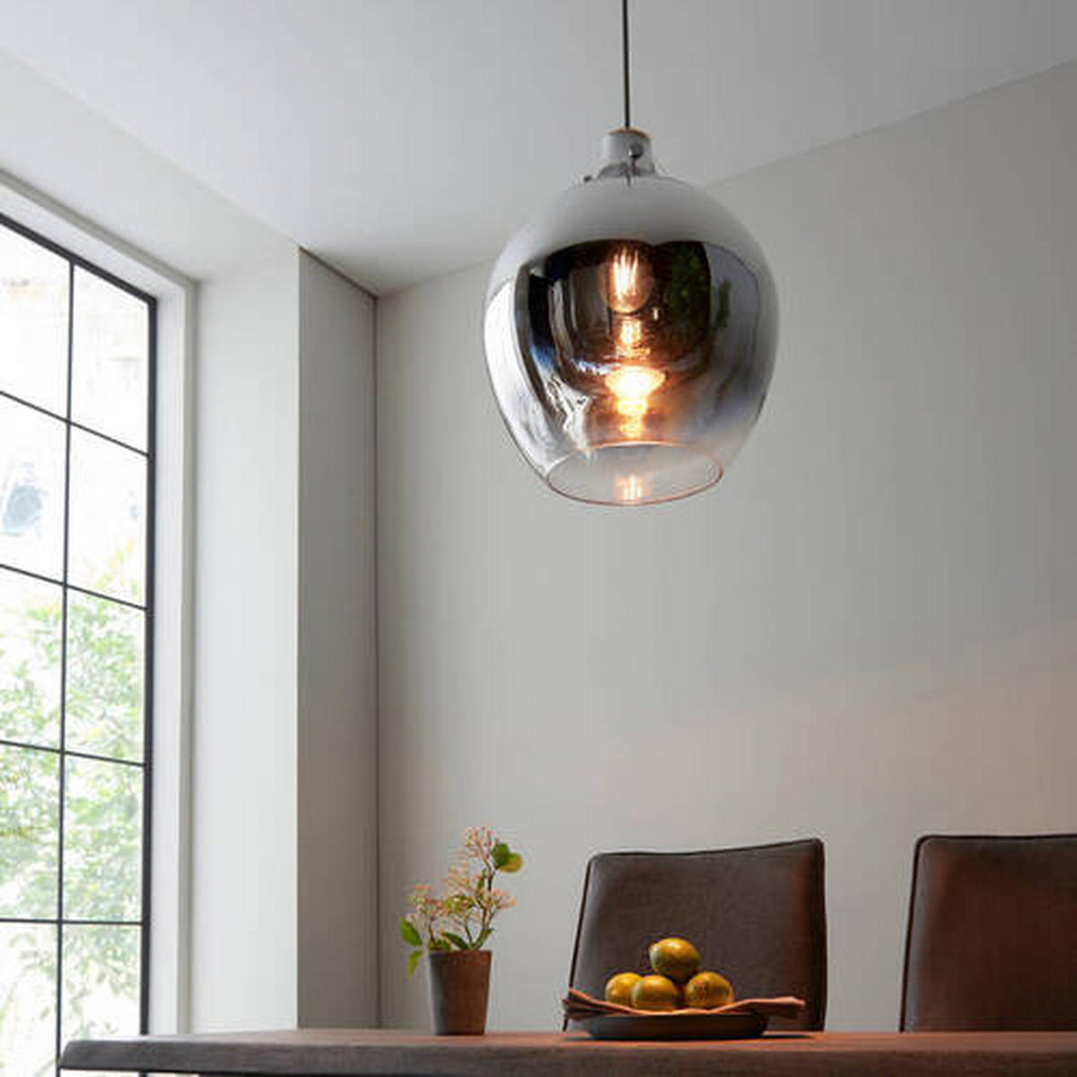 HÄNGELEUCHTE 32/158 cm  - Chromfarben, Design, Glas (32/158cm) - ENDON