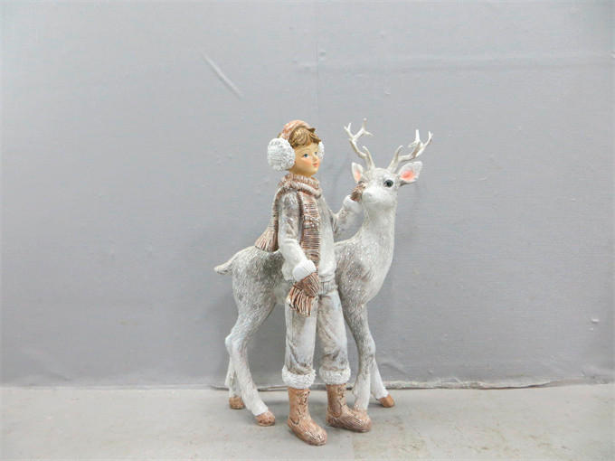 DEKOHIRSCH  - Weiß, Basics, Kunststoff (17,5/12/21cm) - X-Mas