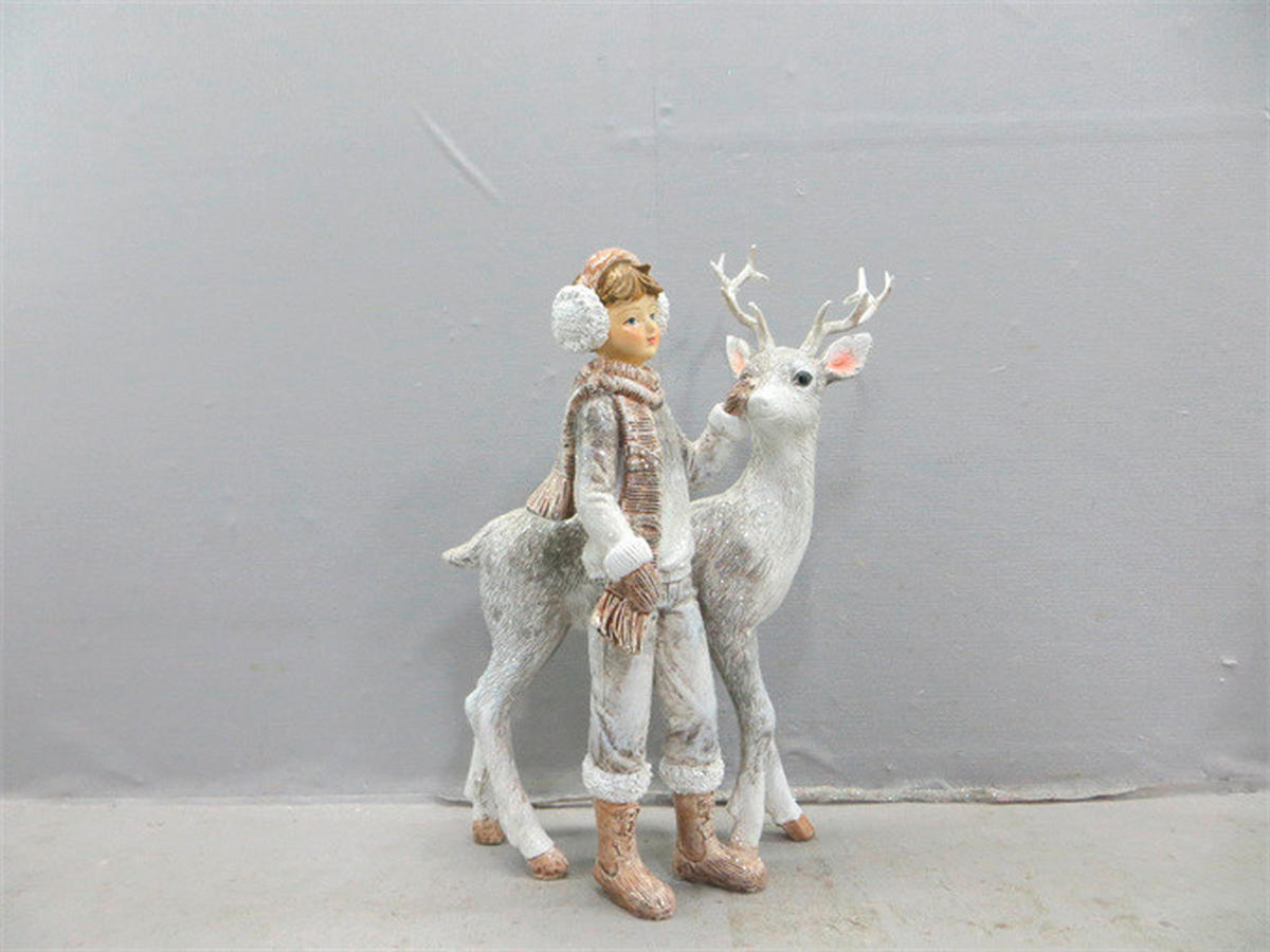 DEKOHIRSCH  - Weiß, Basics, Kunststoff (17,5/12/21cm) - X-Mas