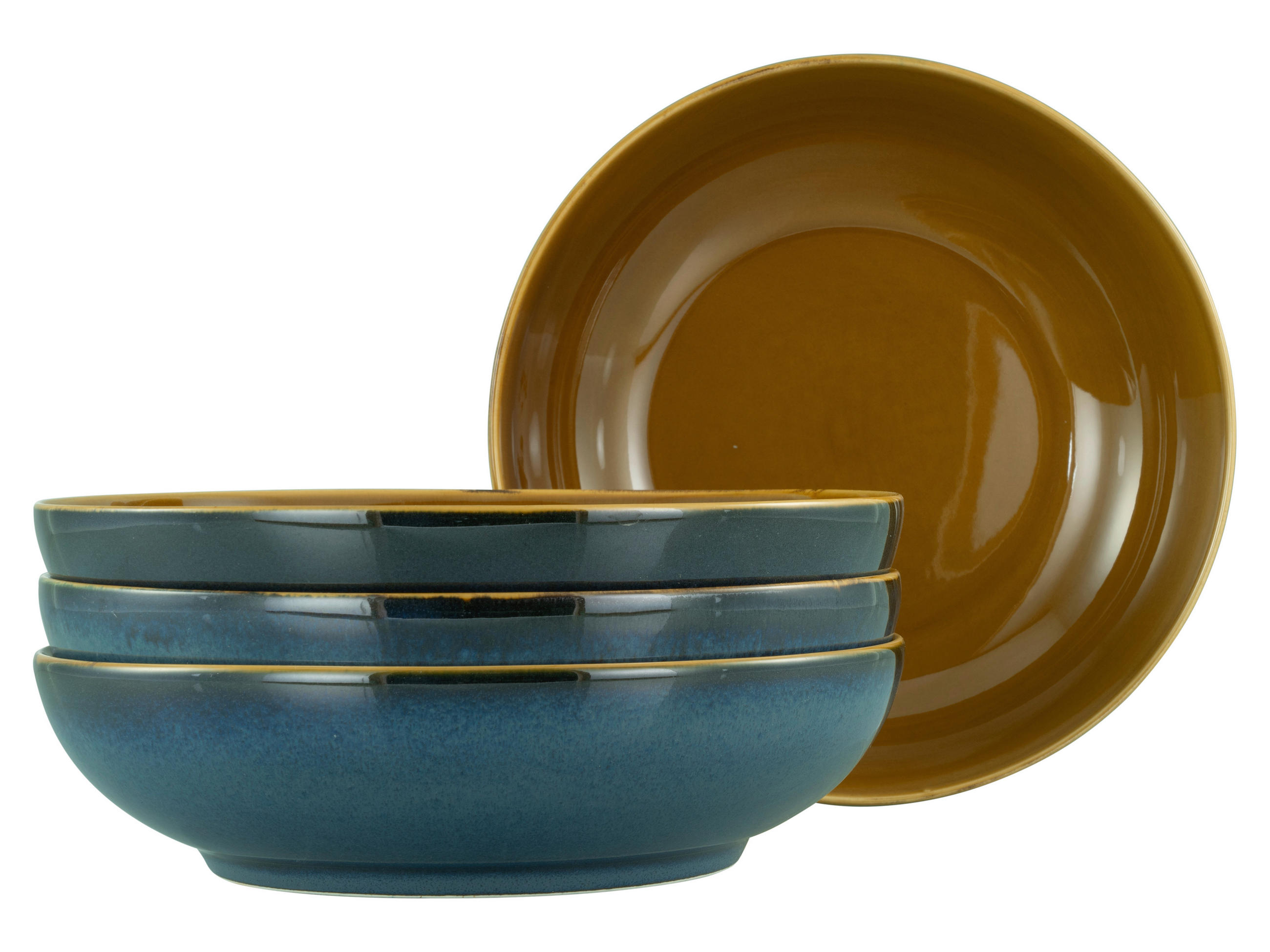 SCHÜSSELSET Mallorca 4-teilig  - Blau/Braun, Basics, Keramik - Creatable