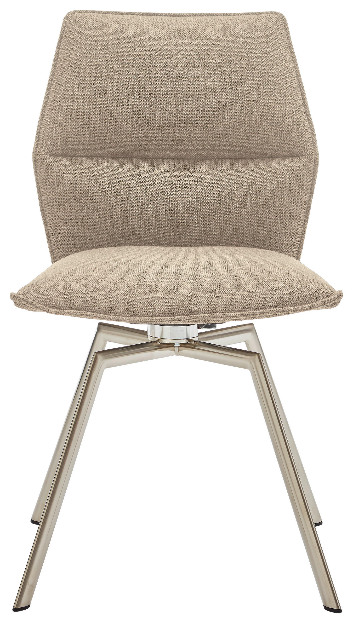 STUHL  in Stahl Metall, Textil  - Sandfarben/Edelstahlfarben, Design, Textil/Metall (49/86/60cm) - Venjakob