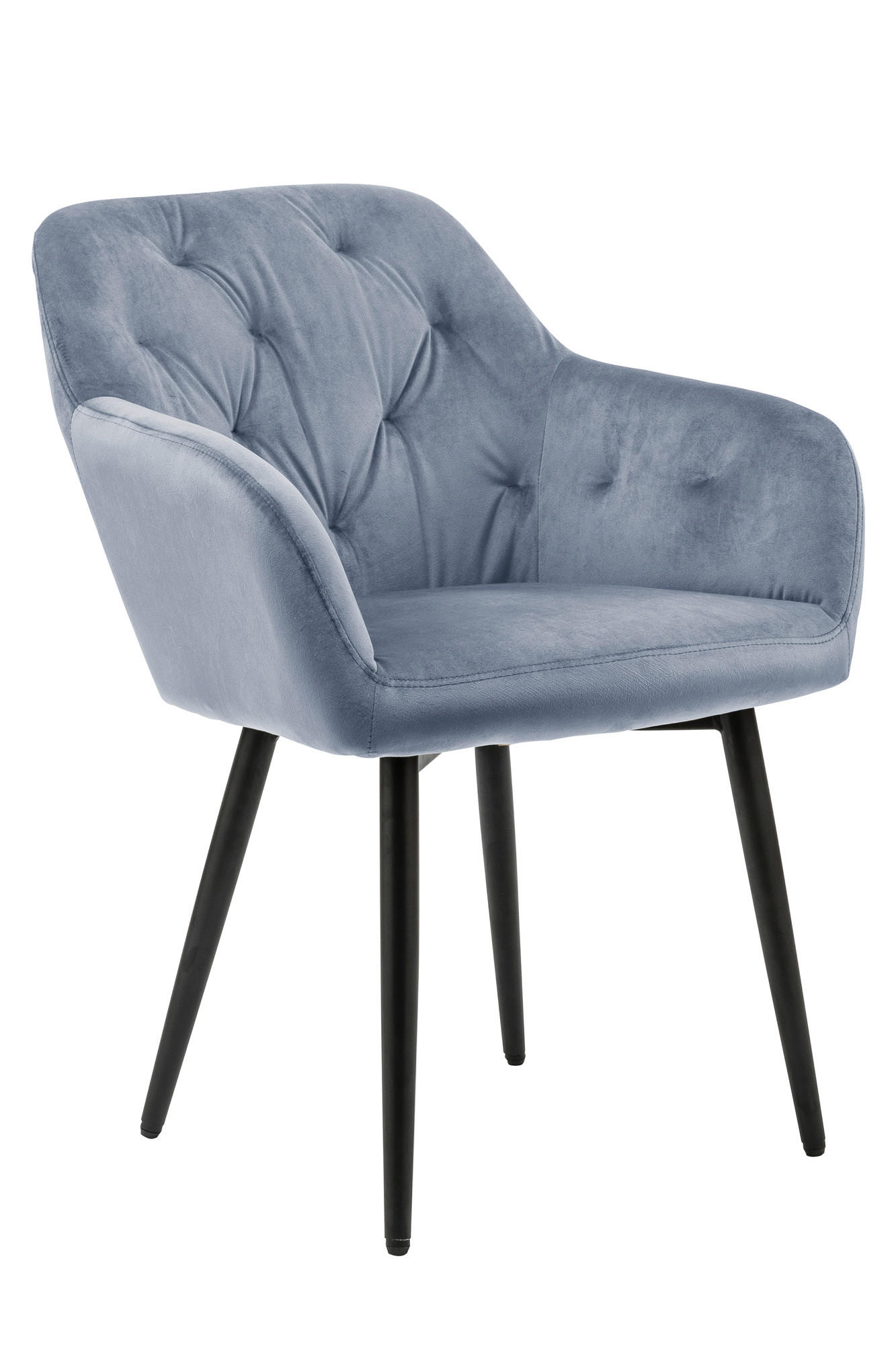 ARMLEHNSTUHL  in Samt  - Hellgrau/Schwarz, MODERN, Textil/Metall (61/85/45cm) - Livetastic