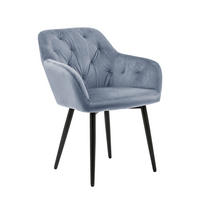 ARMLEHNSTUHL  in Samt  - Hellgrau/Schwarz, MODERN, Textil/Metall (61/85/45cm) - Livetastic