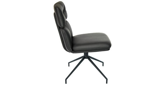 STUHL  in Eisen Echtleder pigmentiert Metall, Leder  - Schwarz, Design, Leder/Metall (50/92/64,5cm) - Dieter Knoll