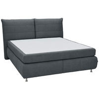 BOXSPRINGBETT 160/200 cm  in Dunkelgrau  - Edelstahlfarben/Dunkelgrau, Konventionell, Textil (160/200cm) - Dieter Knoll