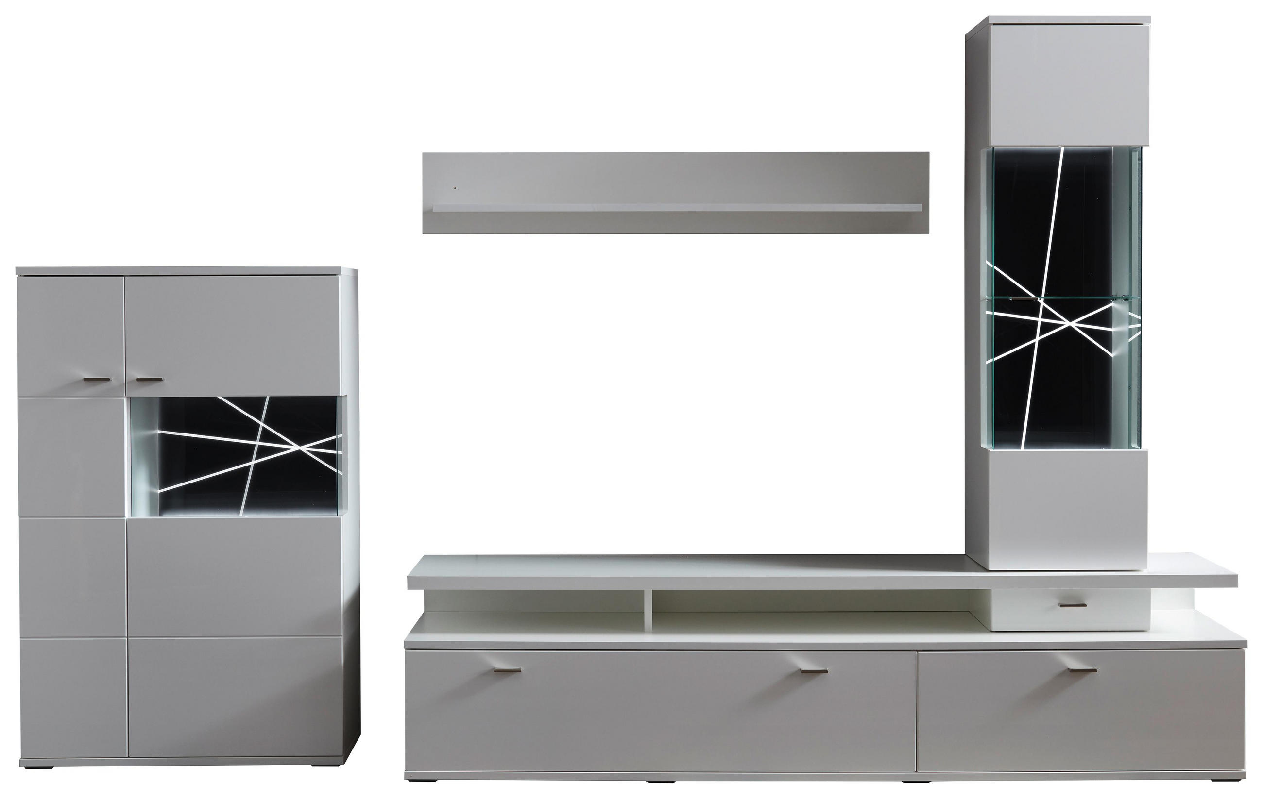 Wohnwand in Schwarz, Weiß