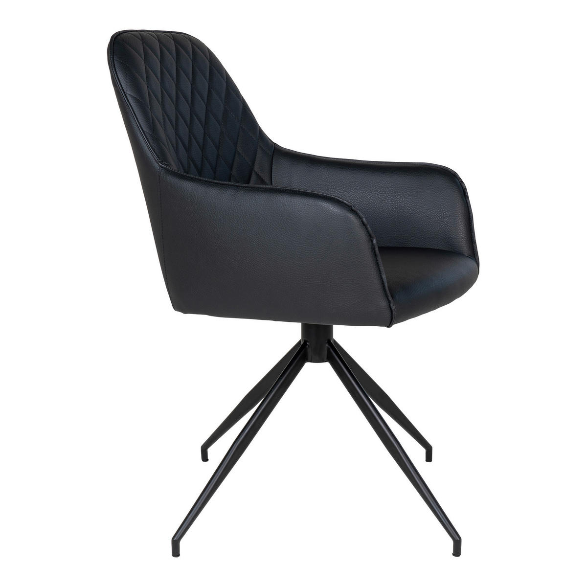 STOL MED ARMSTÖD läderimitation  - svart, Modern, metall/textil (56/89/62cm) - MID.YOU