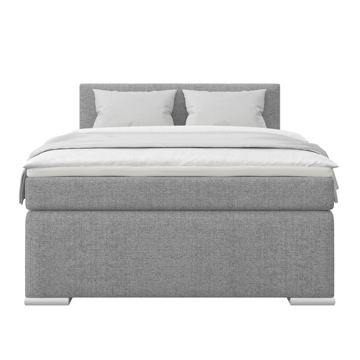BOXSPRINGBETT 140/200 cm  in Grau  - Alufarben/Grau, Basics, Kunststoff/Textil (140/200cm) - Boxxx
