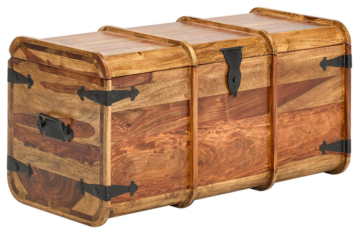TRUHE Holz Sheesham Hartholz  - Sheeshamfarben, KONVENTIONELL, Holz (100/50/50cm) - Livetastic