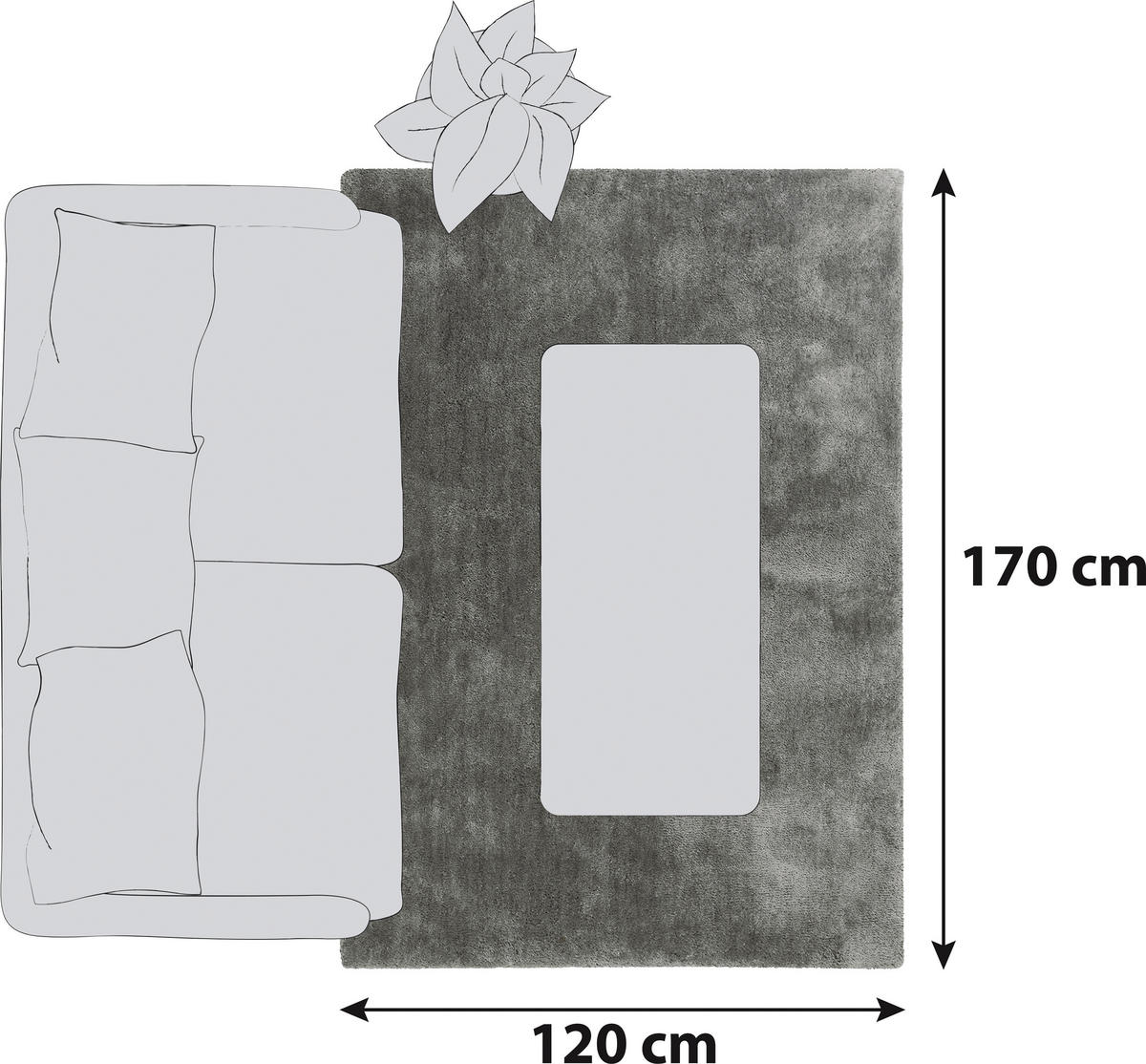 HOCHFLORTEPPICH 120/170 cm Relaxx Grau  - Grau, KONVENTIONELL, Textil (120/170cm) - Esprit