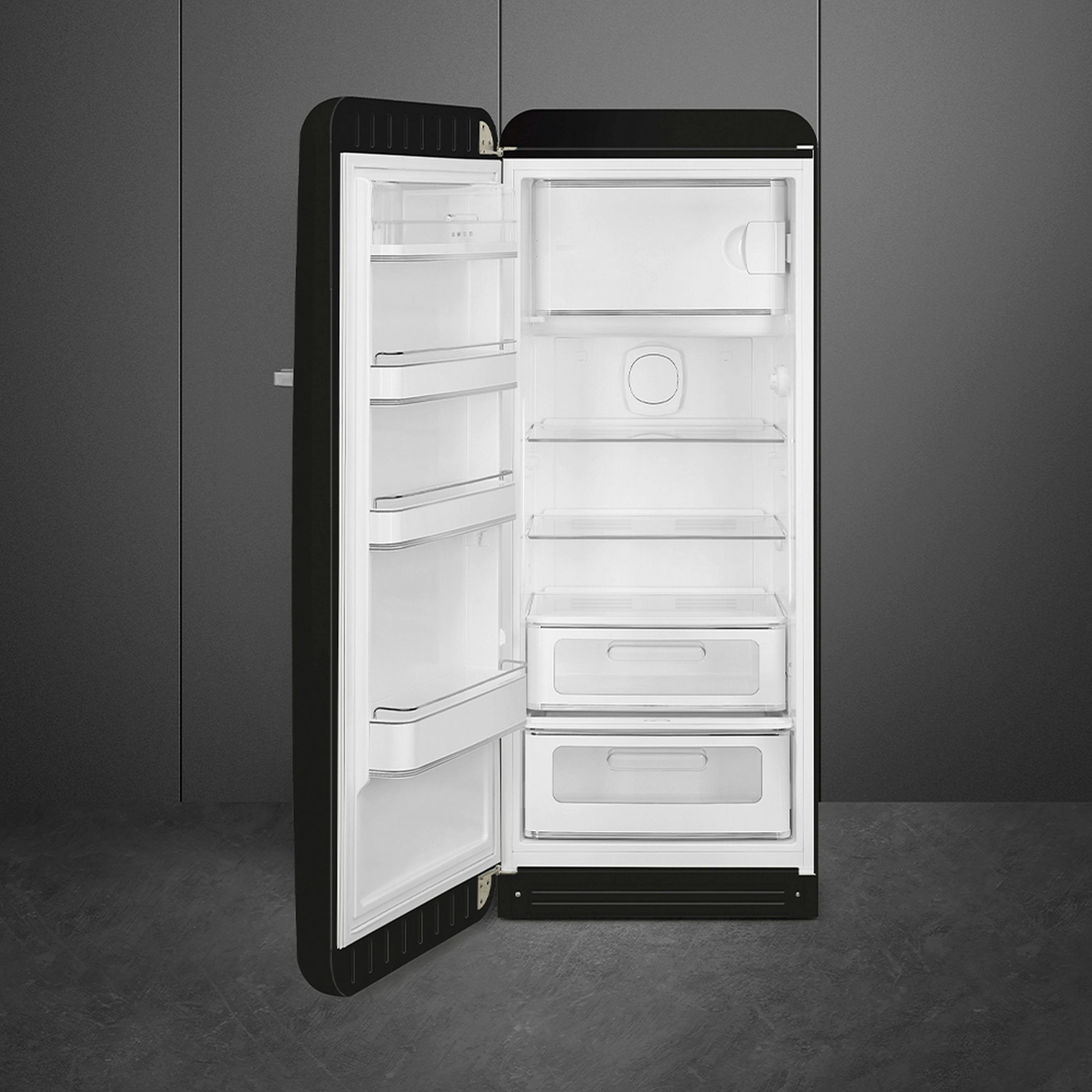 KÜHLSCHRANK 60/150/72,8 cm FAB28LBL6  - Schwarz, Basics, Glas/Metall (60/150/72,8cm) - SMEG