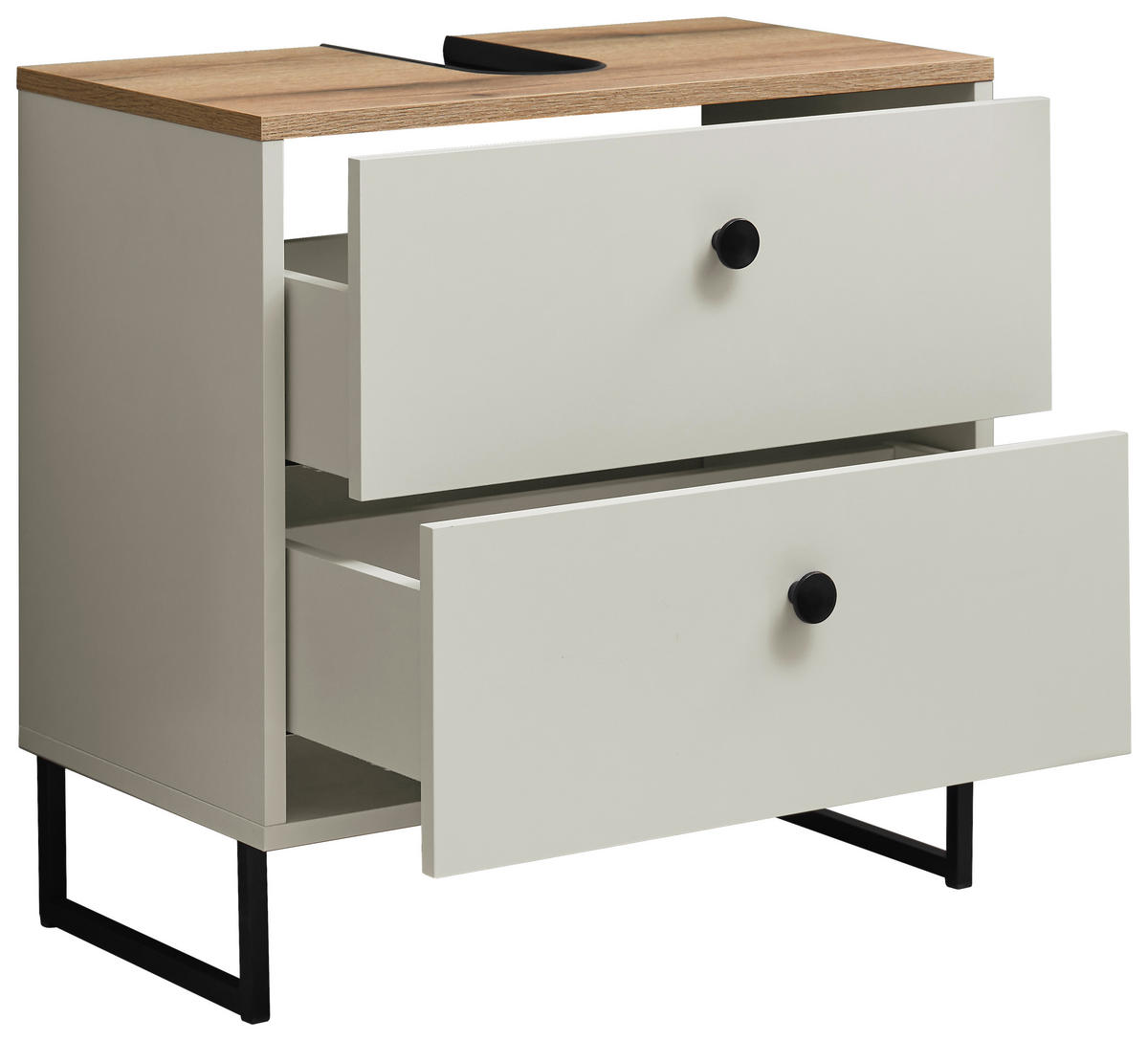 WASCHBECKENUNTERSCHRANK 60/60/35 cm  - Kaschmir/Eichefarben, MODERN, Holzwerkstoff/Kunststoff (60/60/35cm) - MID.YOU