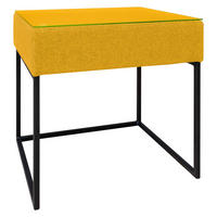 NACHTSCHRANK 49/45/47,5 cm  - Gelb/Schwarz, LIFESTYLE, Glas/Textil (49/45/47,5cm) - Carryhome