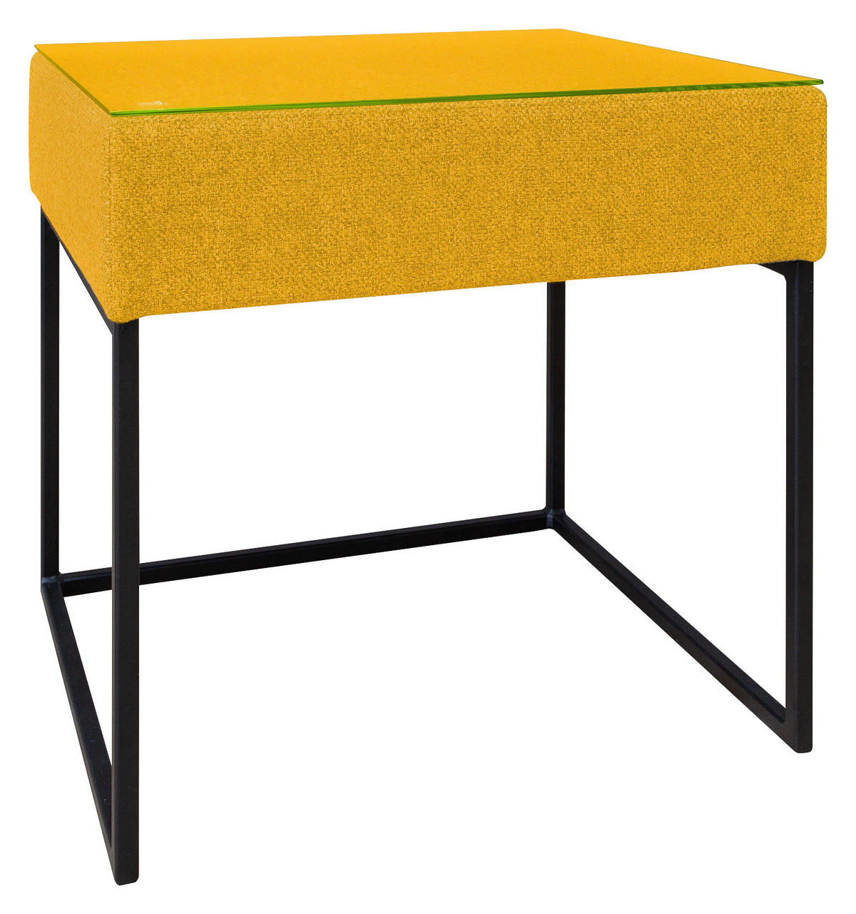 NACHTSCHRANK 49/45/47,5 cm  - Gelb/Schwarz, LIFESTYLE, Glas/Textil (49/45/47,5cm) - Carryhome