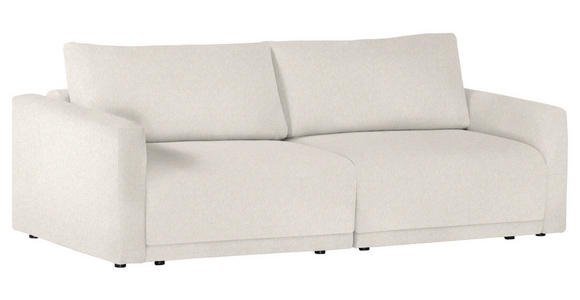 2,5-SITZER in Flachgewebe Ecru - Ecru/Schwarz, Design, Kunststoff/Textil (240/70/125cm) - Xora