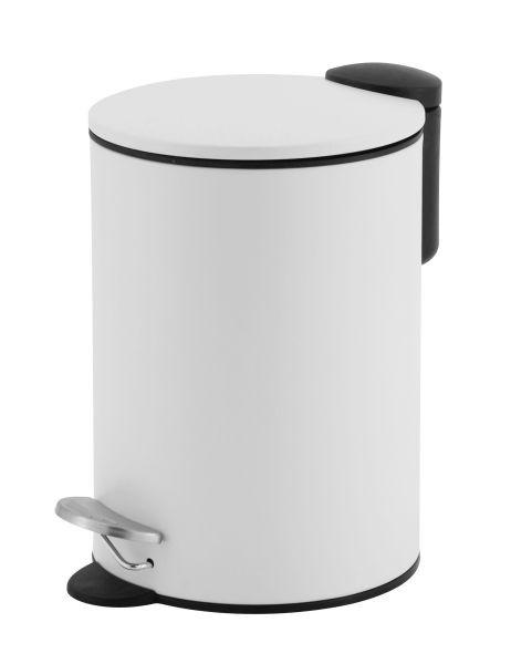 NÁŠĽAPNÝ ODPADKOVÝ KÔŠ - čierna/biela, Basics, kov/plast (16,8/25cm) - Homeware