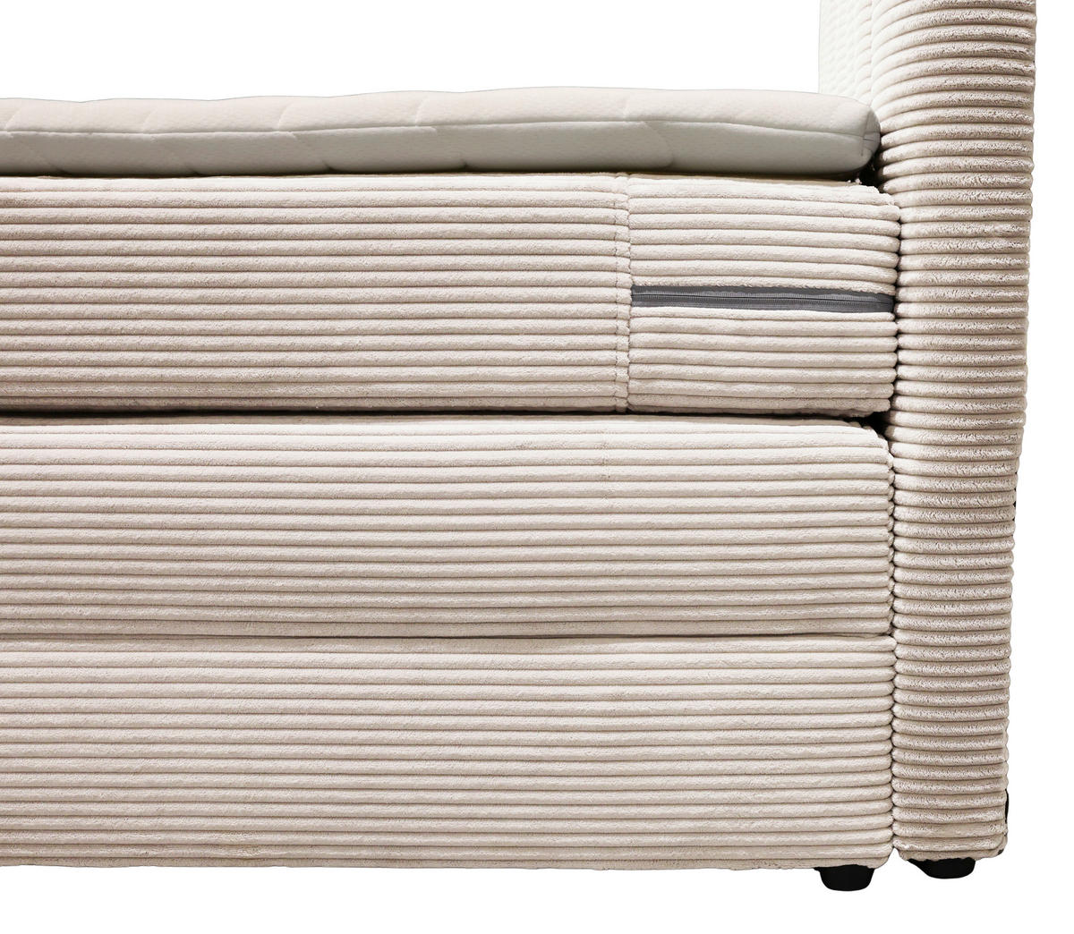 BOXSPRINGBETT 160/200 cm  in Beige  - Beige/Schwarz, Basics, Kunststoff/Textil (160/200cm) - Boxxx