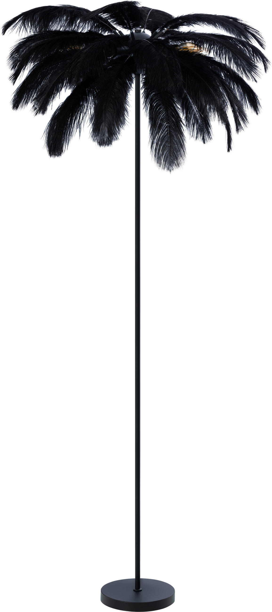 STEHLEUCHTE 55/160 cm    - Schwarz, Trend, Textil/Metall (55/160cm) - Novel