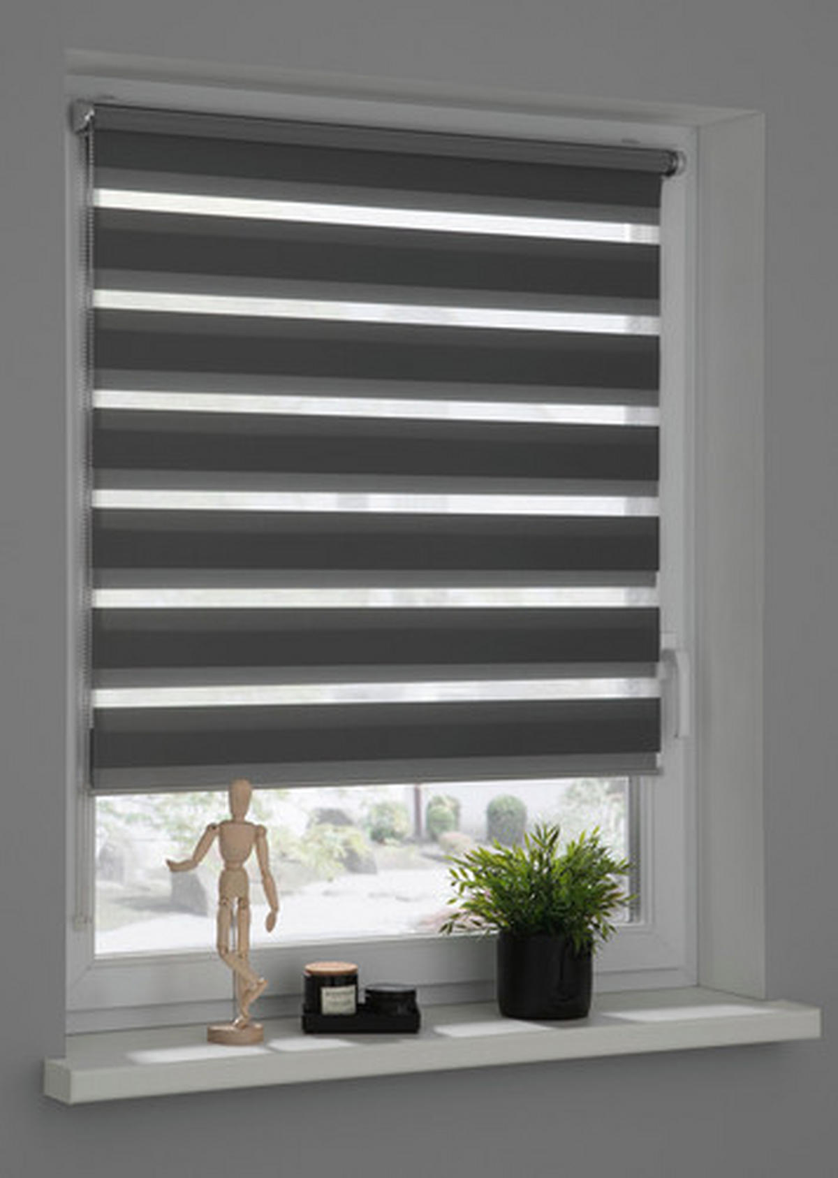 DUBBEL RULLGARDIN 100/150 cm  - grå, Basics, textil (100/150cm) - Schöner Wohnen