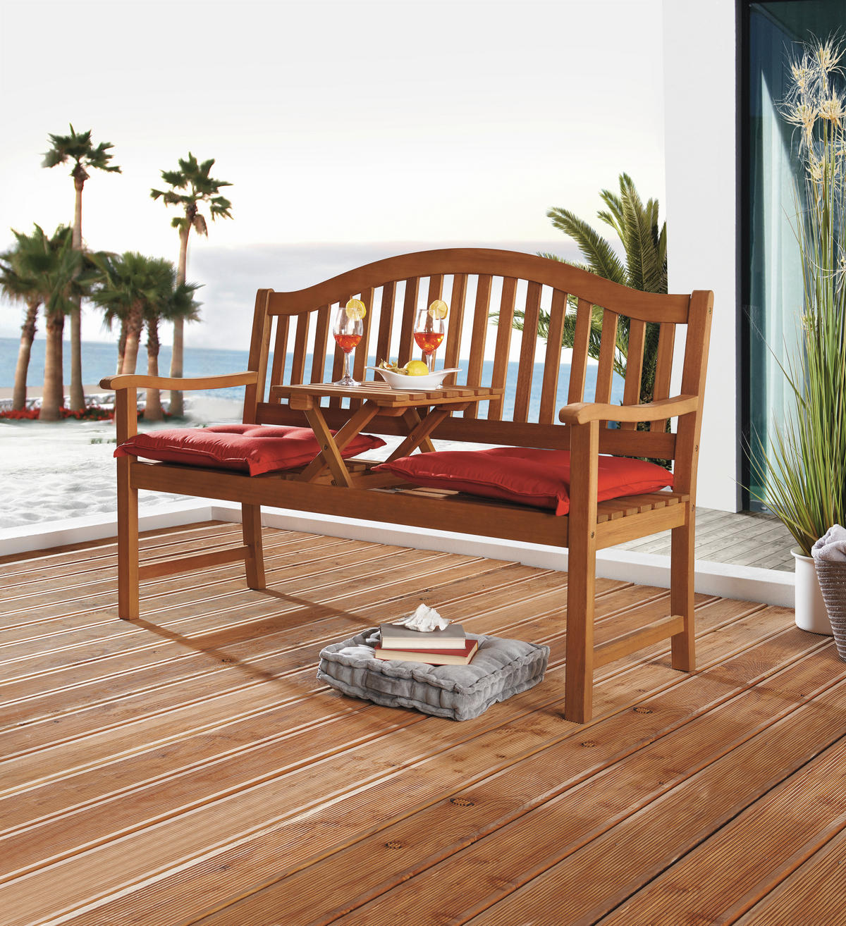 VRTNA KLOP akacija   - barva tikovine, Romantika, les (150/102/64cm) - Ambia Garden