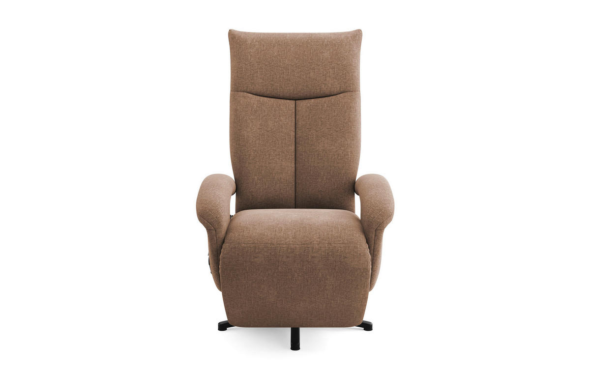 SESSEL in Flachgewebe Hellbraun  - Hellbraun/Schwarz, Konventionell, Textil/Metall (74/112/82cm) - Sit & More