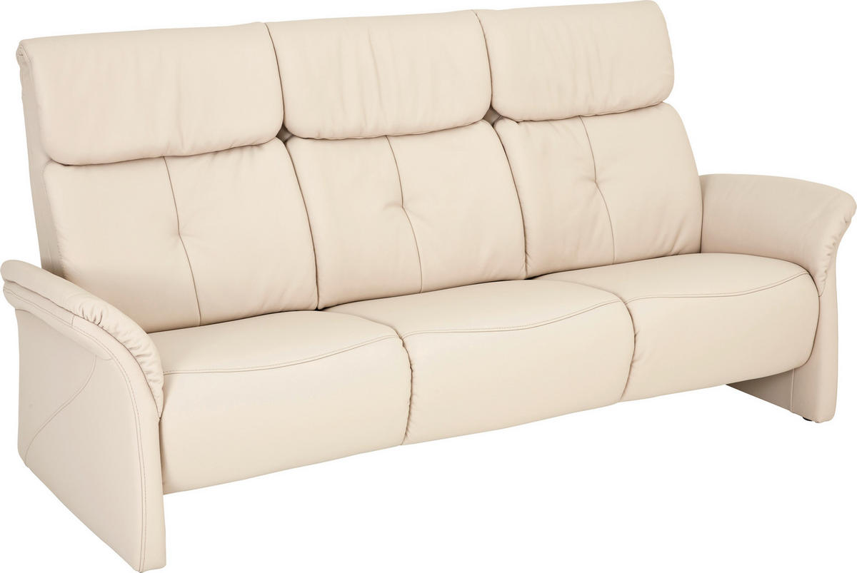 3-SITZER-SOFA in Echtleder Creme  - Creme/Schwarz, KONVENTIONELL, Leder/Kunststoff (209/107/91cm) - Himolla Komfortklass