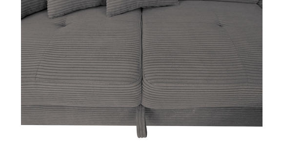 ECKSOFA in Cord Dunkelgrau  - Dunkelgrau/Silberfarben, Design, Textil/Metall (257/226cm) - Xora