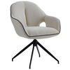 ARMLEHNSTUHL  in Eisen Leinenoptik  - Creme/Schwarz, Design, Textil/Metall (62/85/64cm) - Novel
